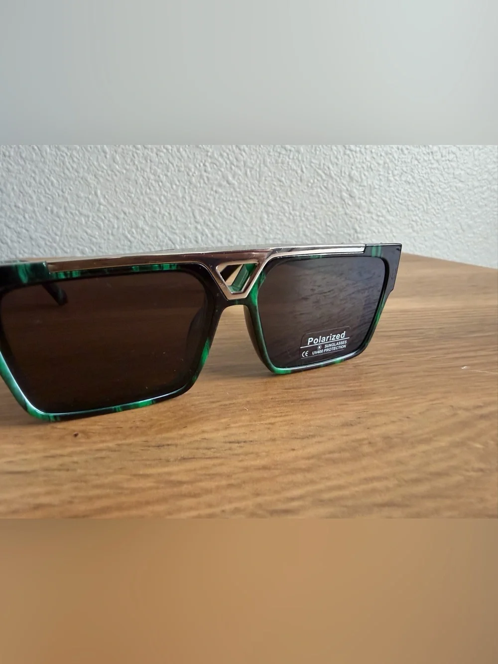 Men's Green Tortoiseshell Square Sunglasses